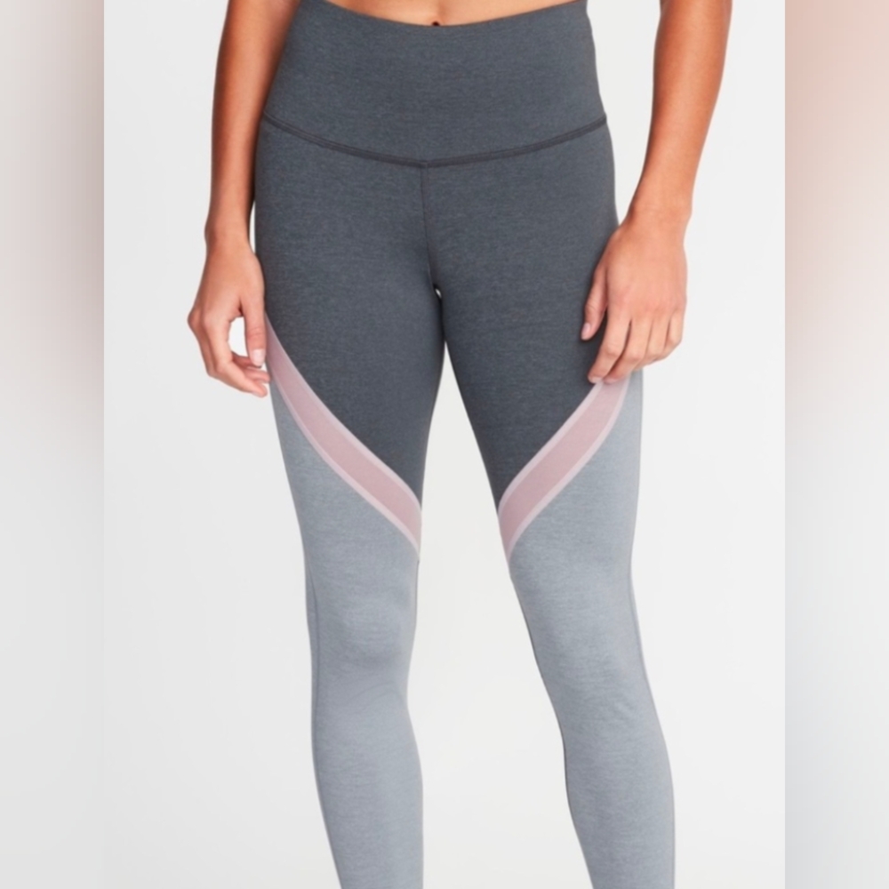 Old Navy High Rise Leggings Size Large Gray Pink